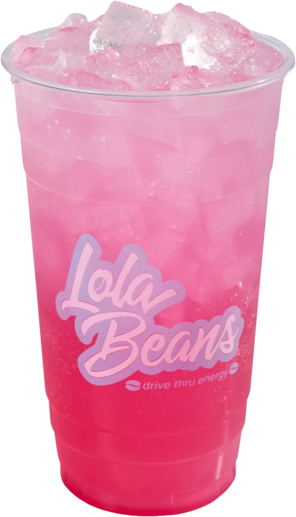 Iced berry drink in an LB cup