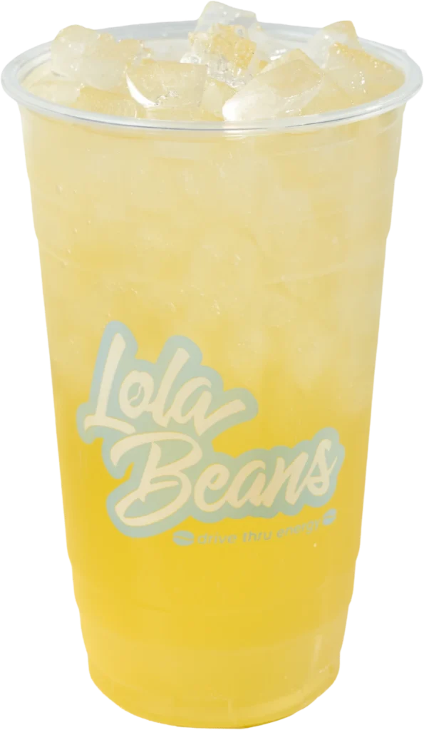 Lola Beans Kenai Colada Iced Kenai Colada from Lola Beans, a signature energy drink in a Lola cup