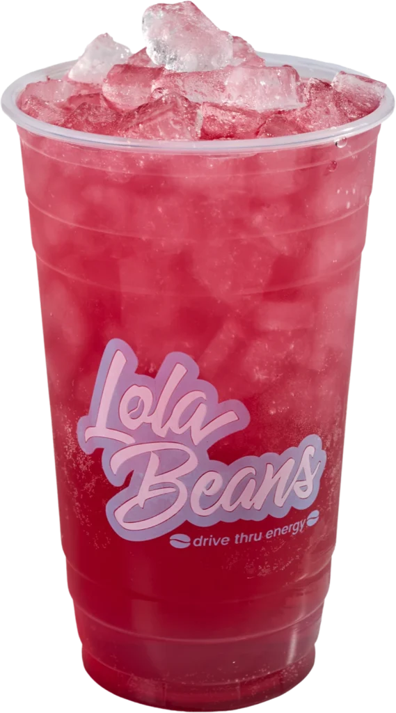 Iced berry drink in an LB cup