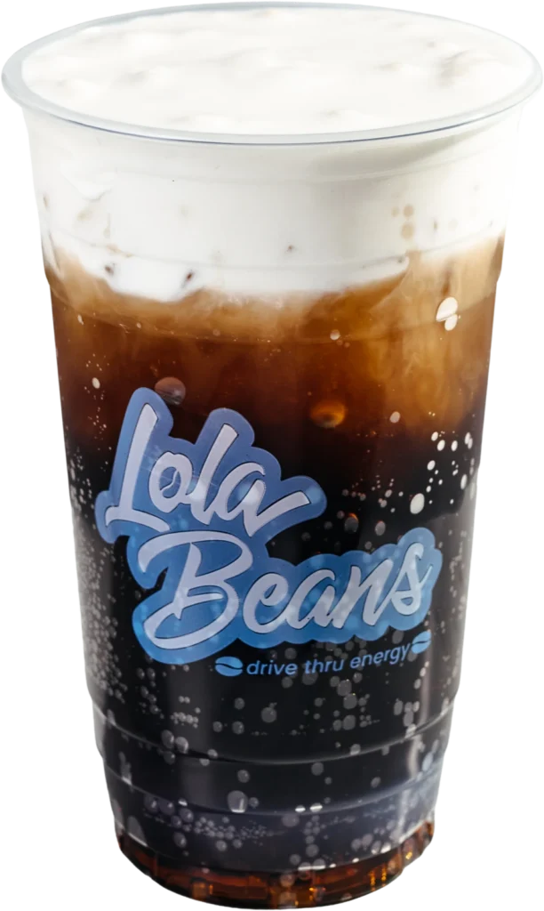 Iced berry drink in an LB cup